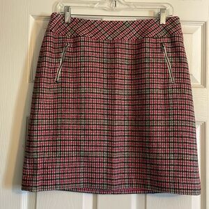 Plaid wool skirt